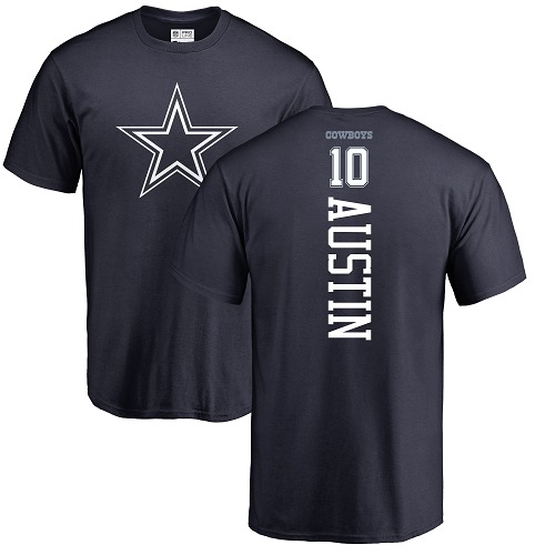 Men Dallas Cowboys Navy Blue Tavon Austin Backer #10 Nike NFL T Shirt